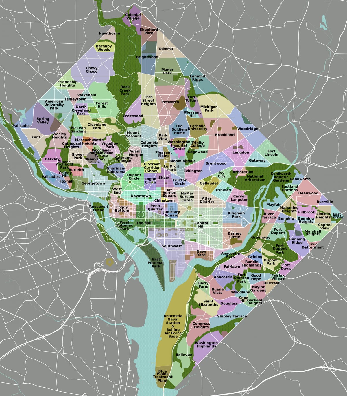 washington district χάρτης