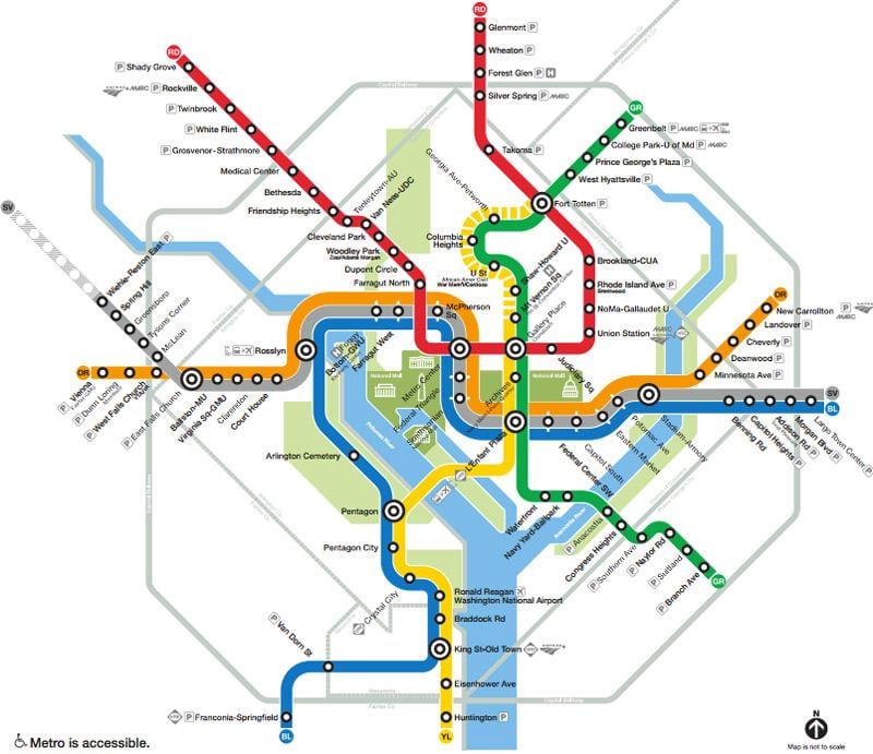 washington dc τρένο χάρτης