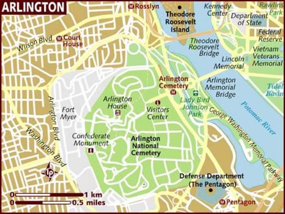 χάρτης της arlington washington dc