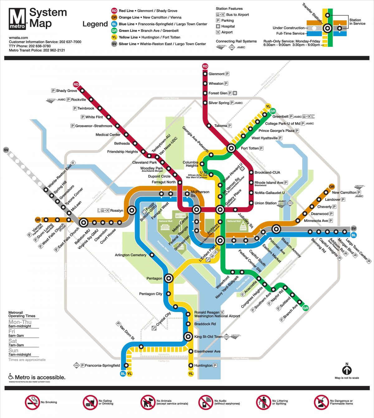 washington dc metro χάρτης ασημένια γραμμή