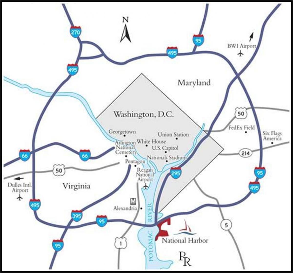 washington metropolitan area χάρτης