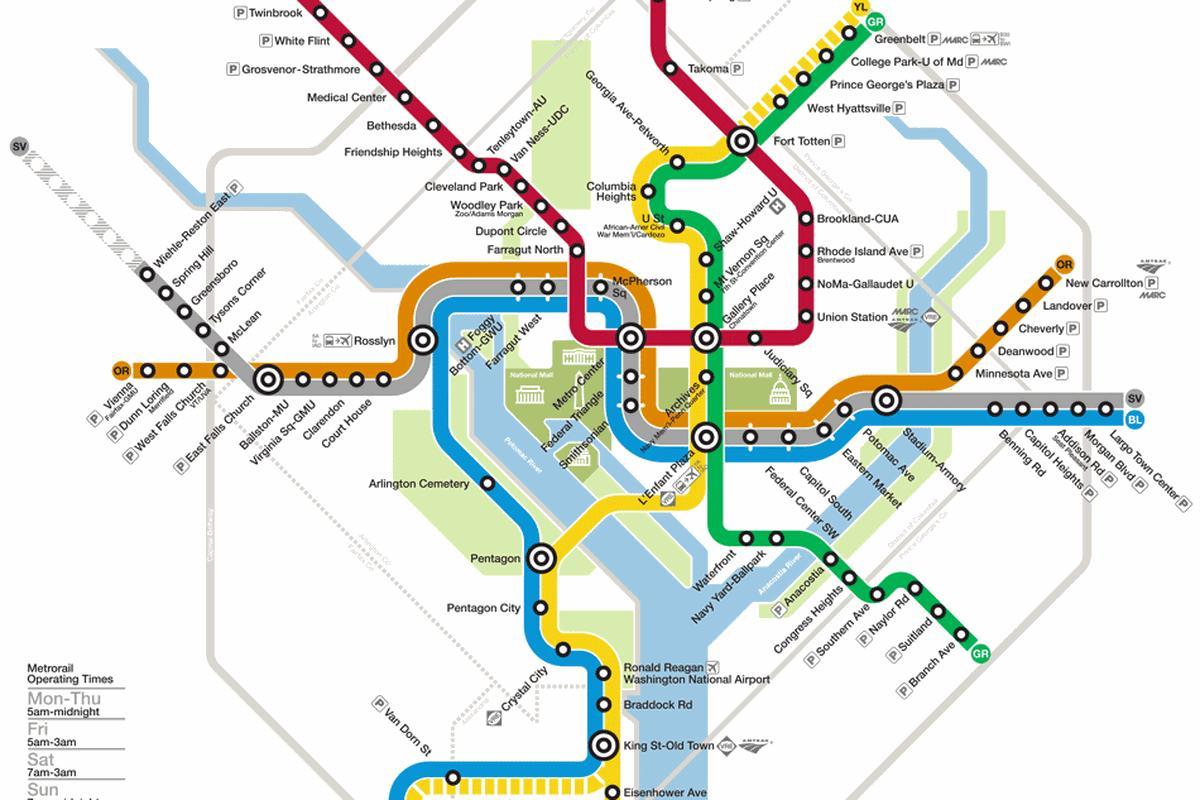 washington dc metro χάρτης συστήματος