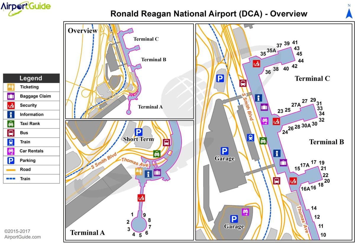 χάρτης της dca τερματικό