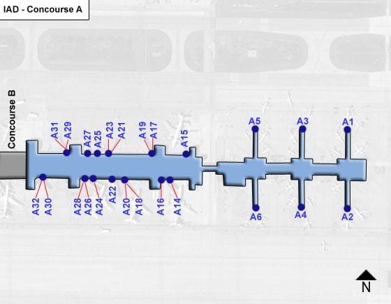 dulles airport concourse χάρτης