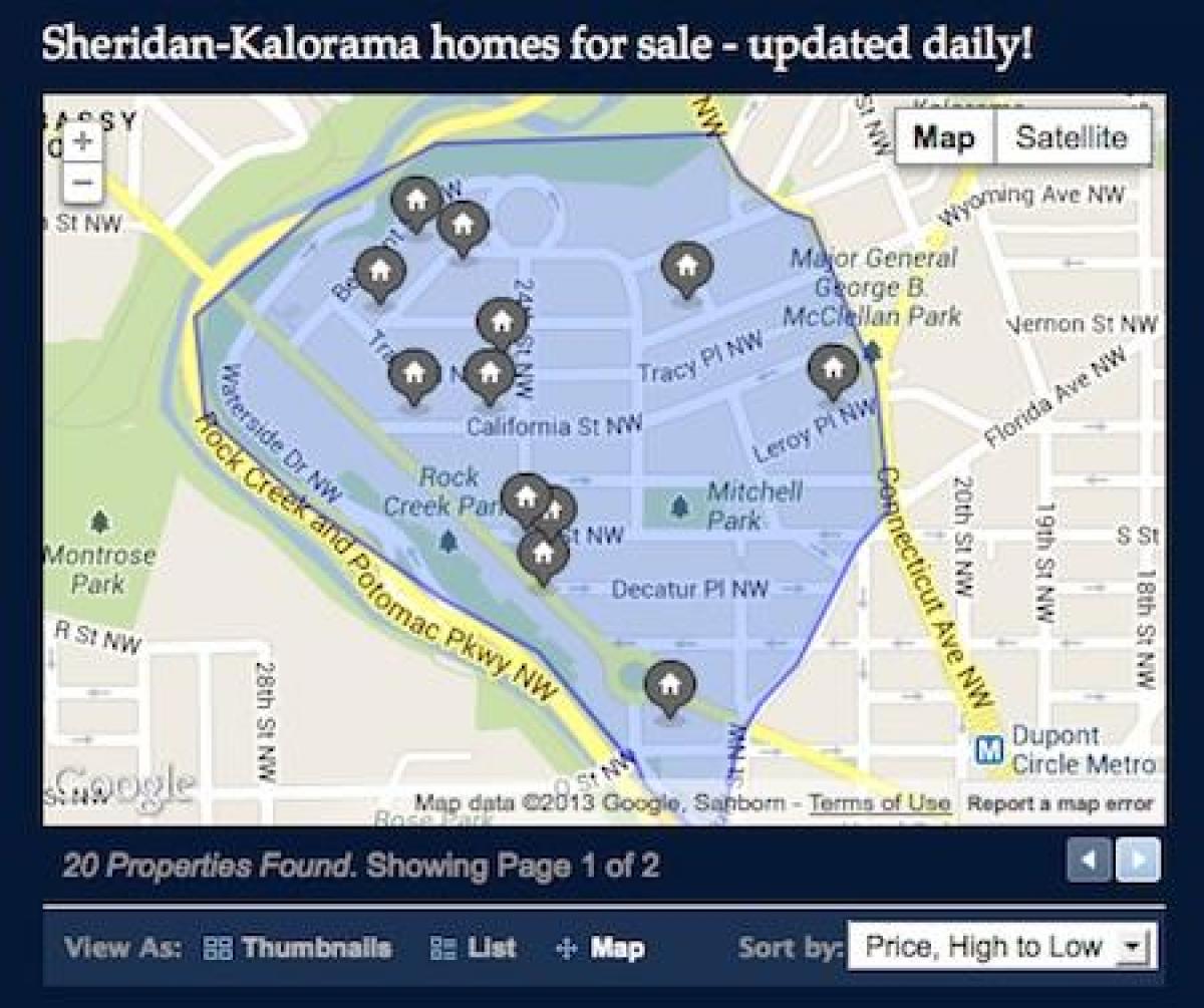 χάρτης της kalorama γειτονιά