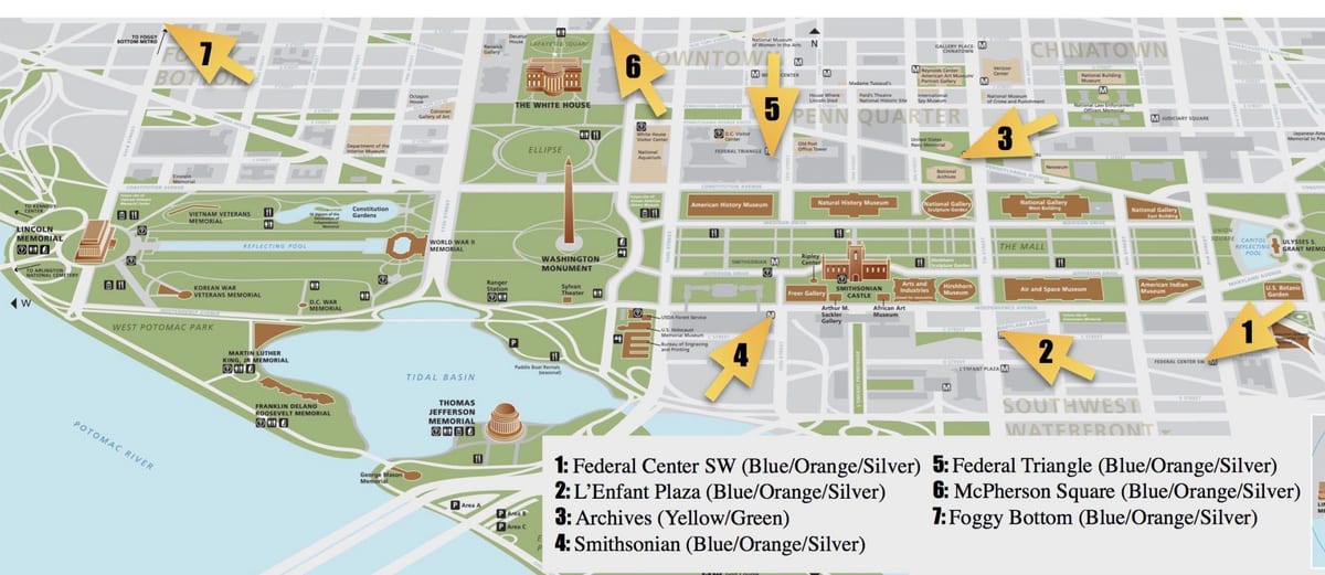 national mall περπάτημα χάρτης