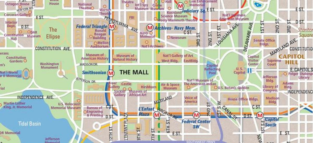συνεχές ρεύμα national mall χάρτης