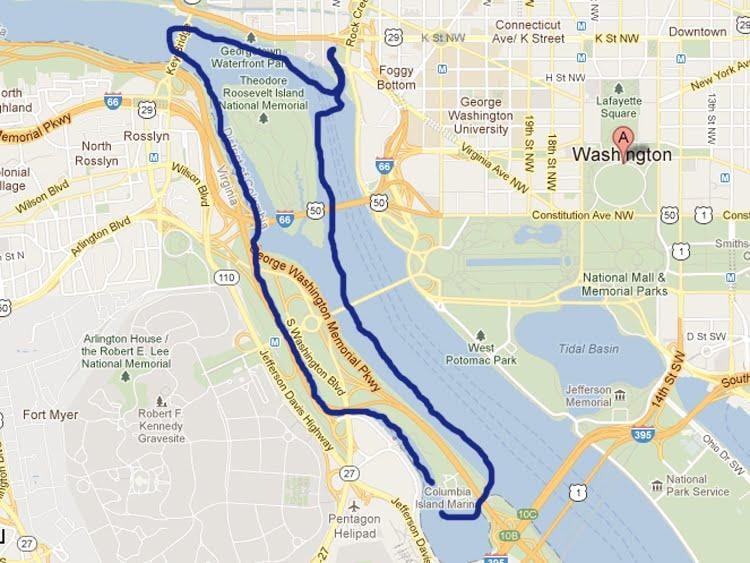 χάρτης της potomac river washington dc