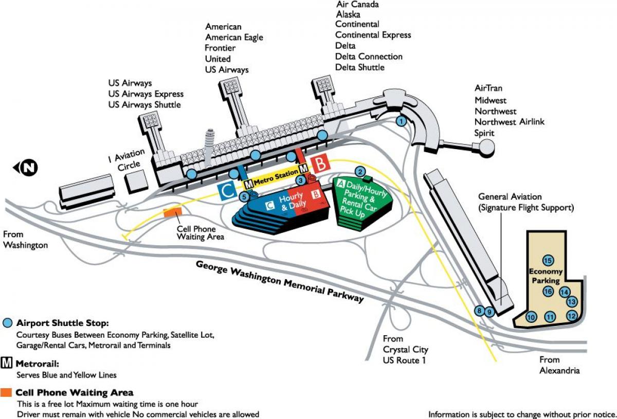 εθνικό αεροδρόμιο ουάσινγκτον ronald reagan χάρτης