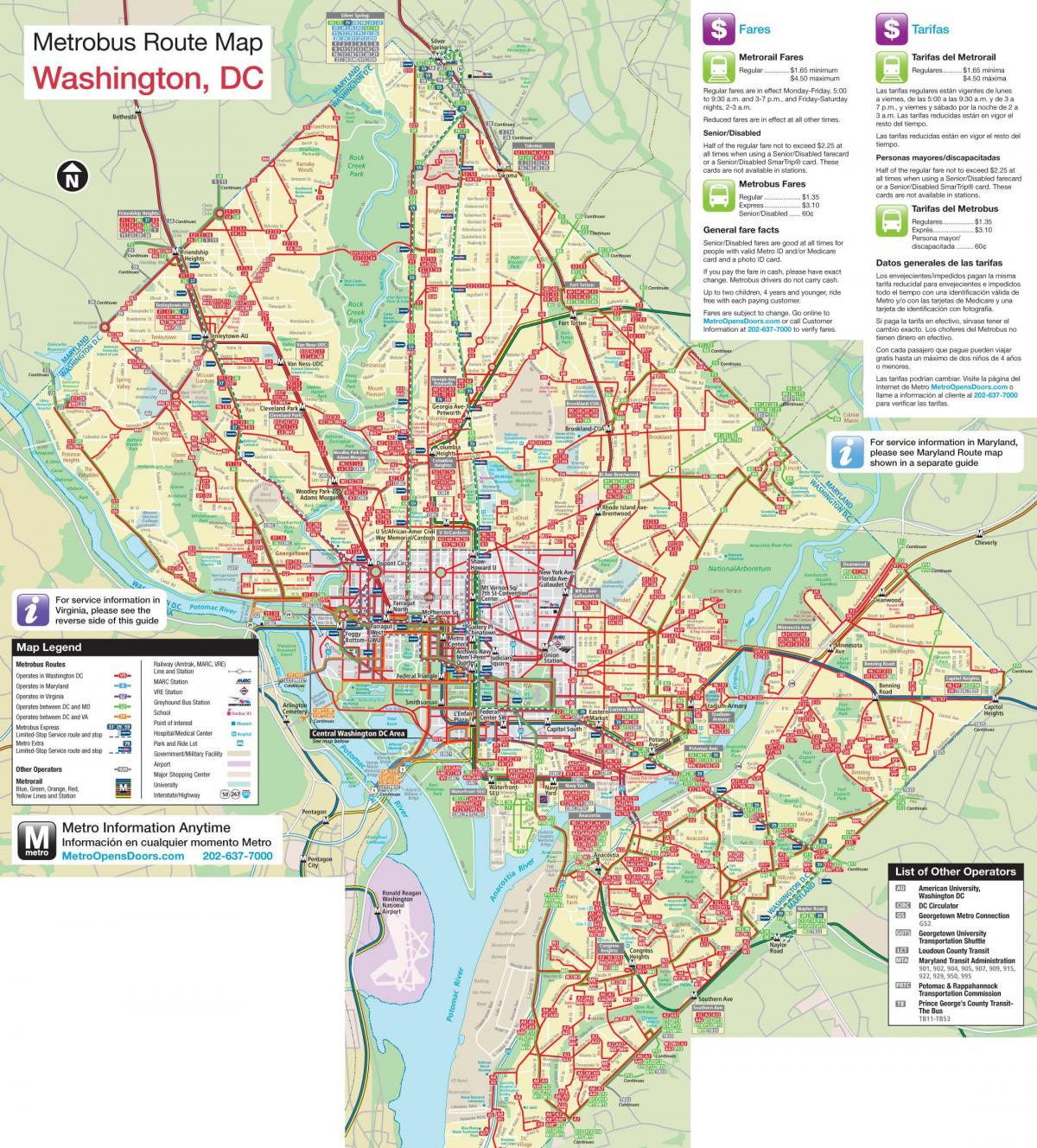 ουάσιγκτον λεωφορείο χάρτη