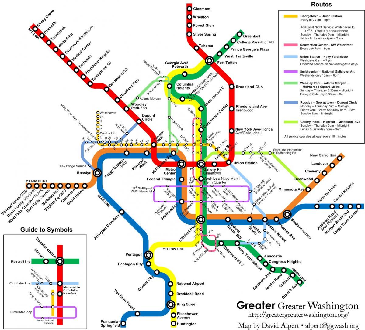 ουάσιγκτον μετρό λεωφορείο χάρτη