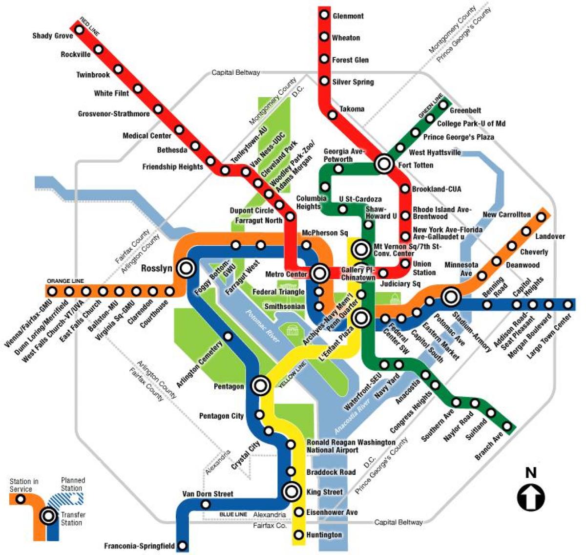 ουάσιγκτον dc metro χάρτης