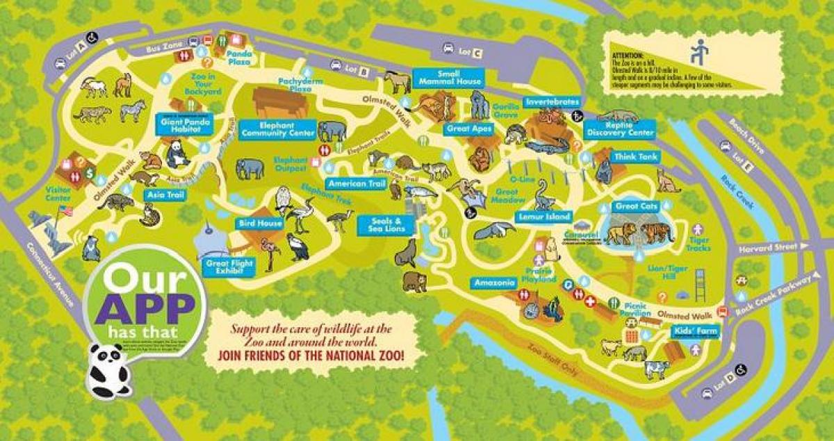 εθνικό ζωολογικό κήπο της ουάσινγκτον εμφάνιση χάρτη