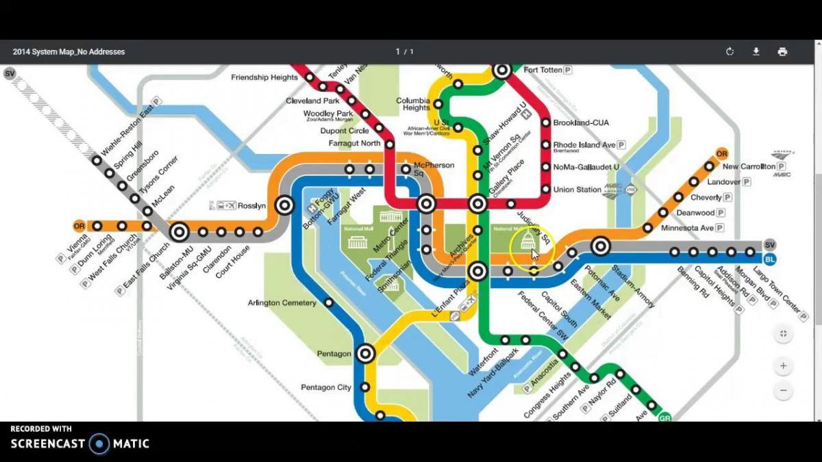 dc metro ταξίδι χάρτης