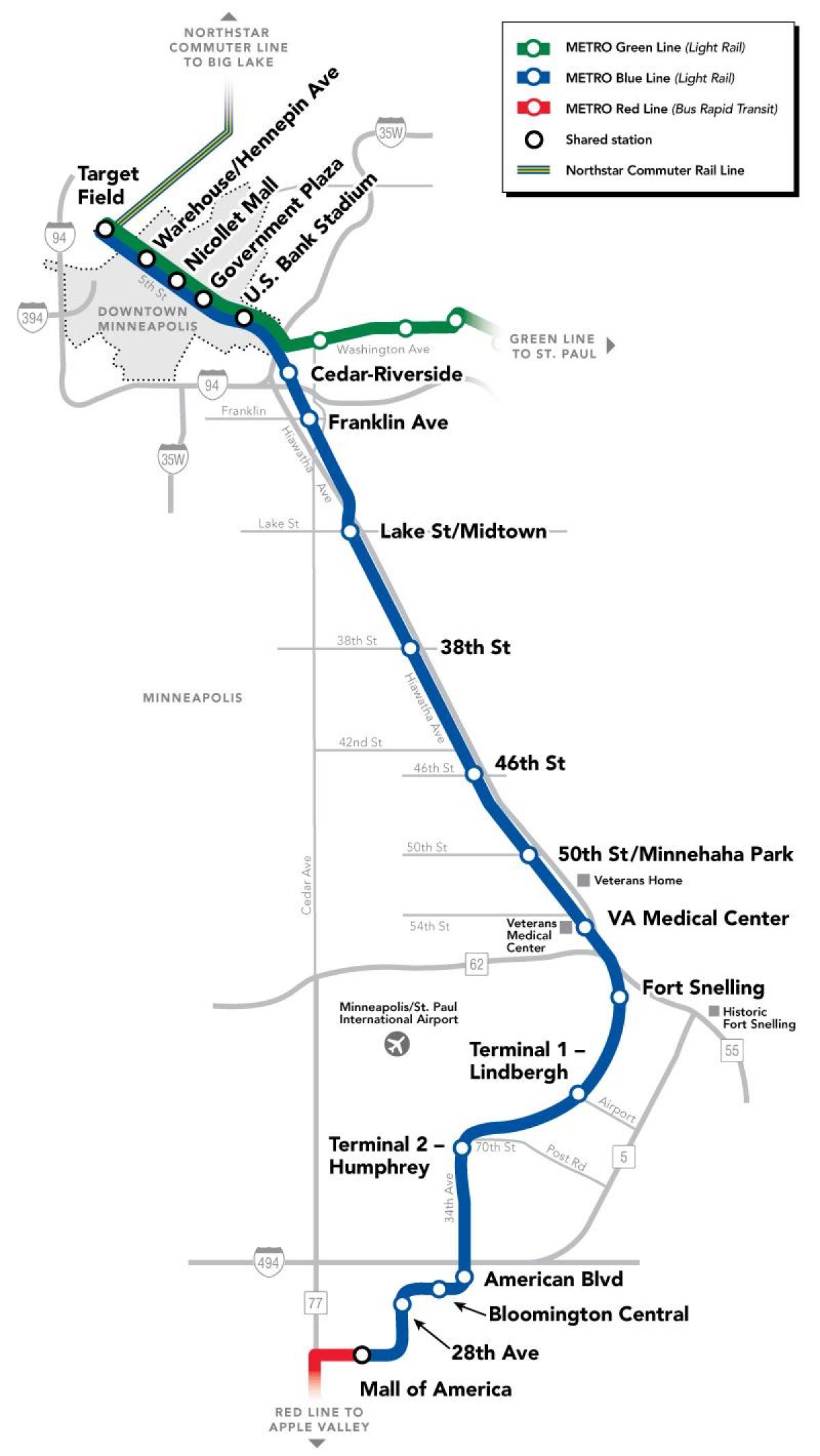 μπλε γραμμή dc metro χάρτης