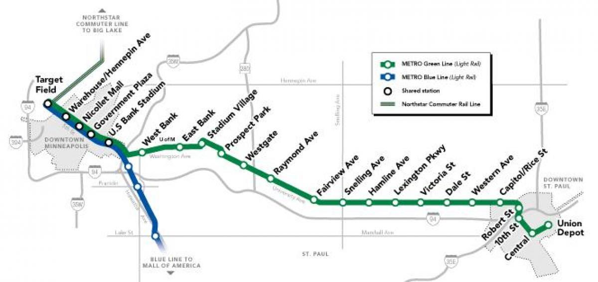 πράσινη γραμμή dc metro χάρτης