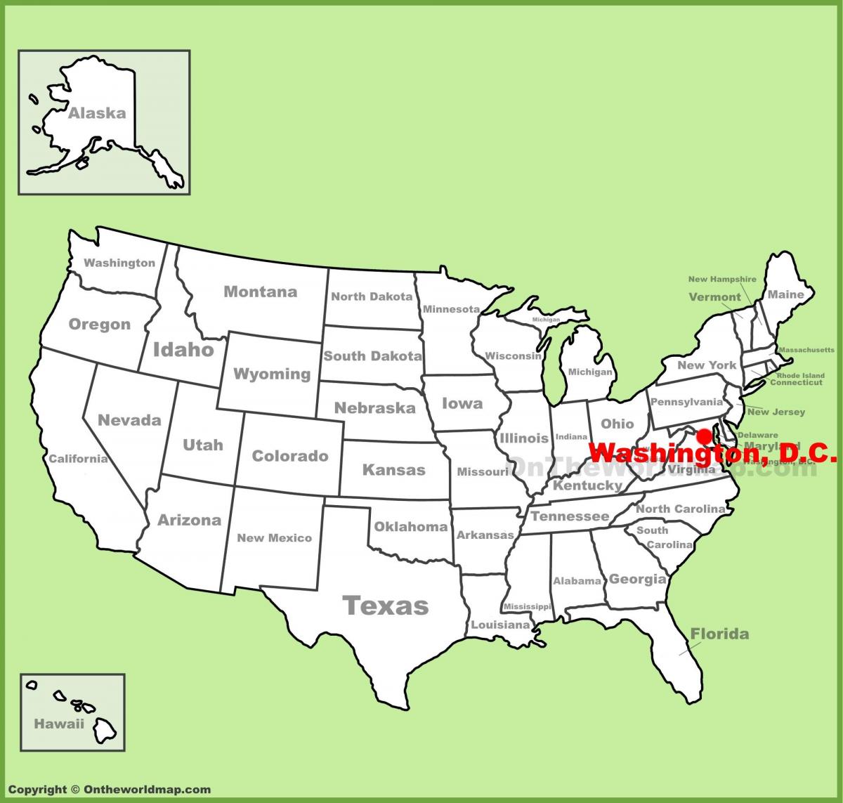 χάρτης μας με την ουάσινγκτον