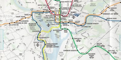 Washington dc χάρτη με στάσεις με το μετρό