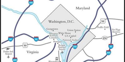 Washington metropolitan area χάρτης