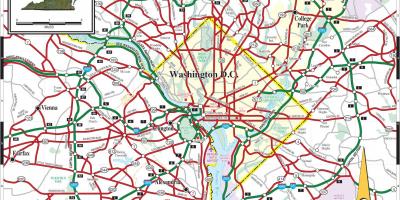 Ουάσιγκτον μετρό χάρτη οδών επικάλυψη