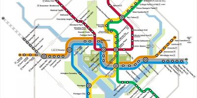 Washington dc metro χάρτης ασημένια γραμμή