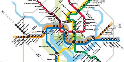 Washington dc γραμμή του μετρό χάρτης