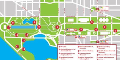 Χάρτης της national mall στάθμευσης