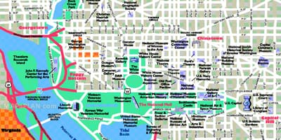 Washington dc τουριστικά αξιοθέατα χάρτης