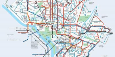 Washington dc δρομολόγια λεωφορείων χάρτης
