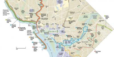 Washington dc ποδήλατο μονοπάτια χάρτης
