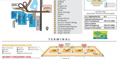 Το διεθνές αεροδρόμιο Washington dulles χάρτης